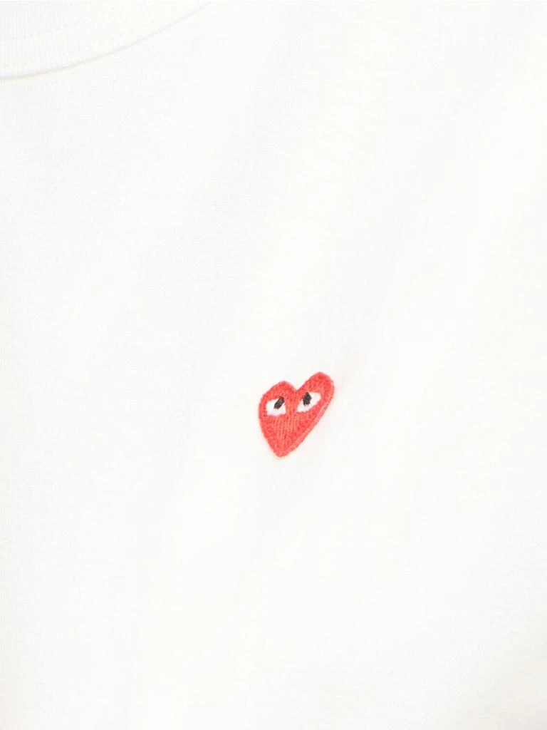 Comme des Garcons Embroidered Red Heart Cotton T-shirt 4