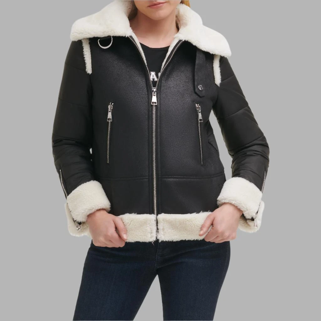Karl Lagerfeld Paris FAUX SHERPA PUFFER COAT 1