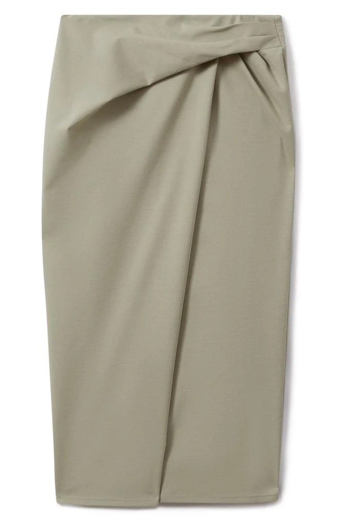 REISS Nadia Gathered Faux Wrap Midi Skirt 4