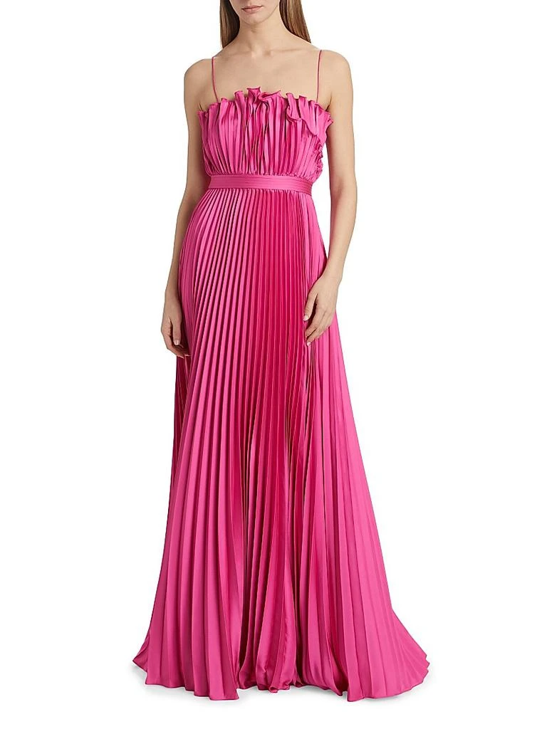 AMUR Arora Plissé Satin Sleeveless Gown​ 3
