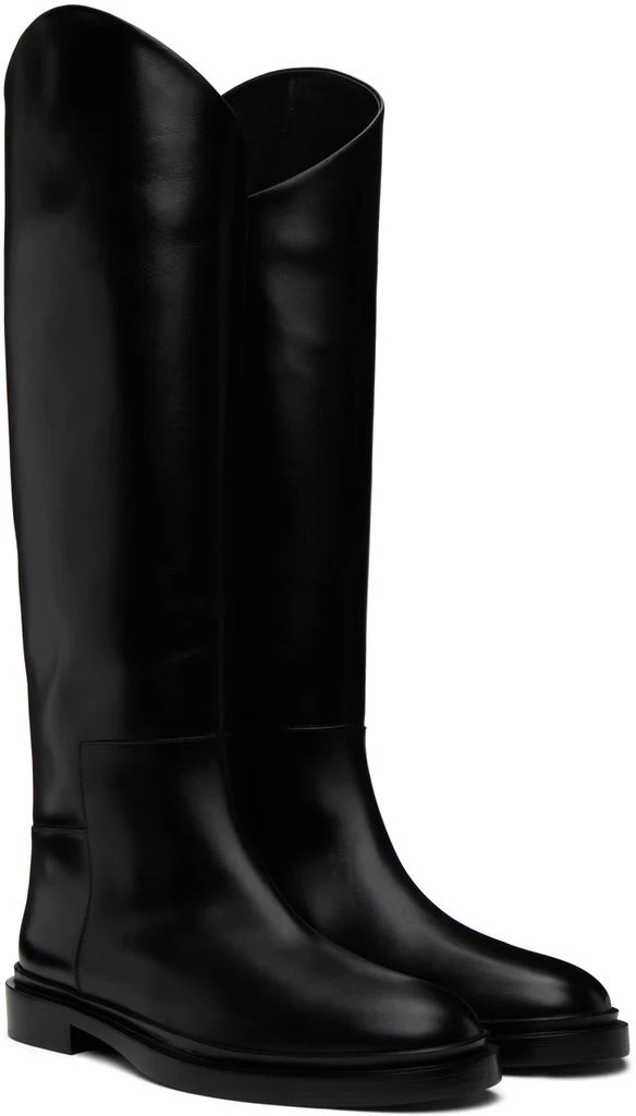 Jil Sander Black Asymmetric Boots 4