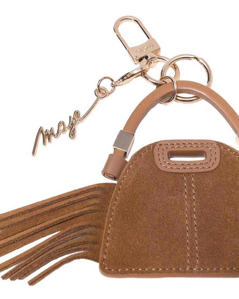 Maje Miss M Fringed Suede Mini Mirror Bag Charm 5