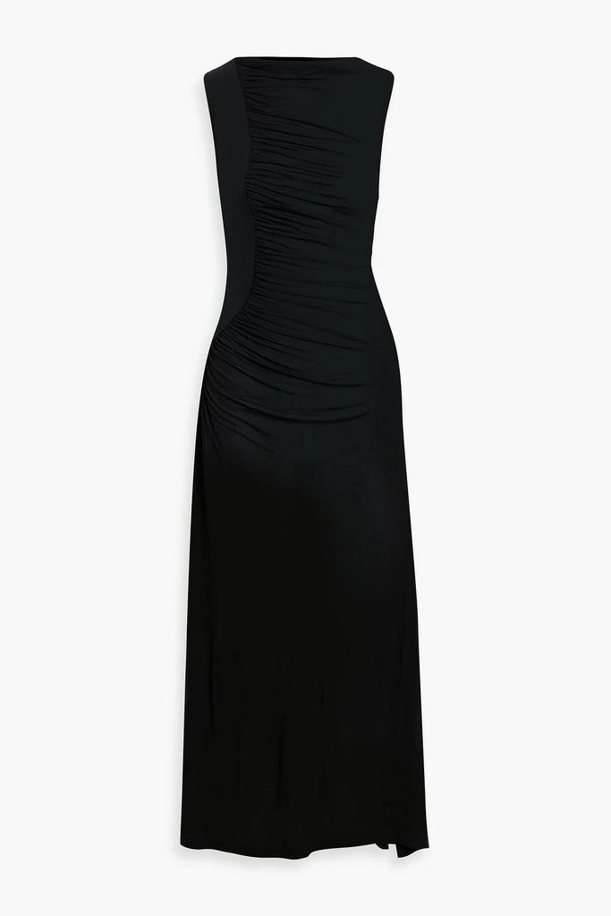 knee length dresses for ladies Isabella Lilac Sleeveless Pleated Knit Midi Dress