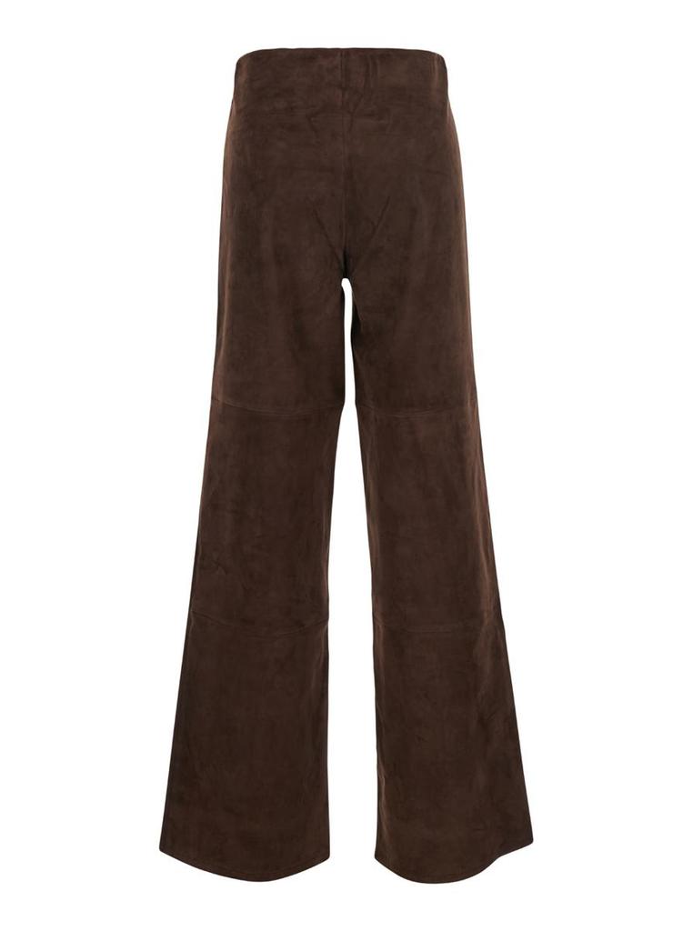 Arma 'Karina' Brown Wide Pants In Leather Woman