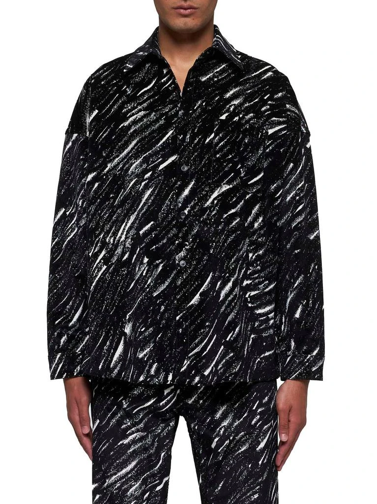 Marni Marni Crayon Printed Oversized Flocked Denim Shirt 2