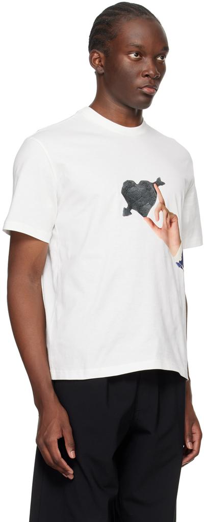 SUNNEI White Cuore Di Pietra T-Shirt