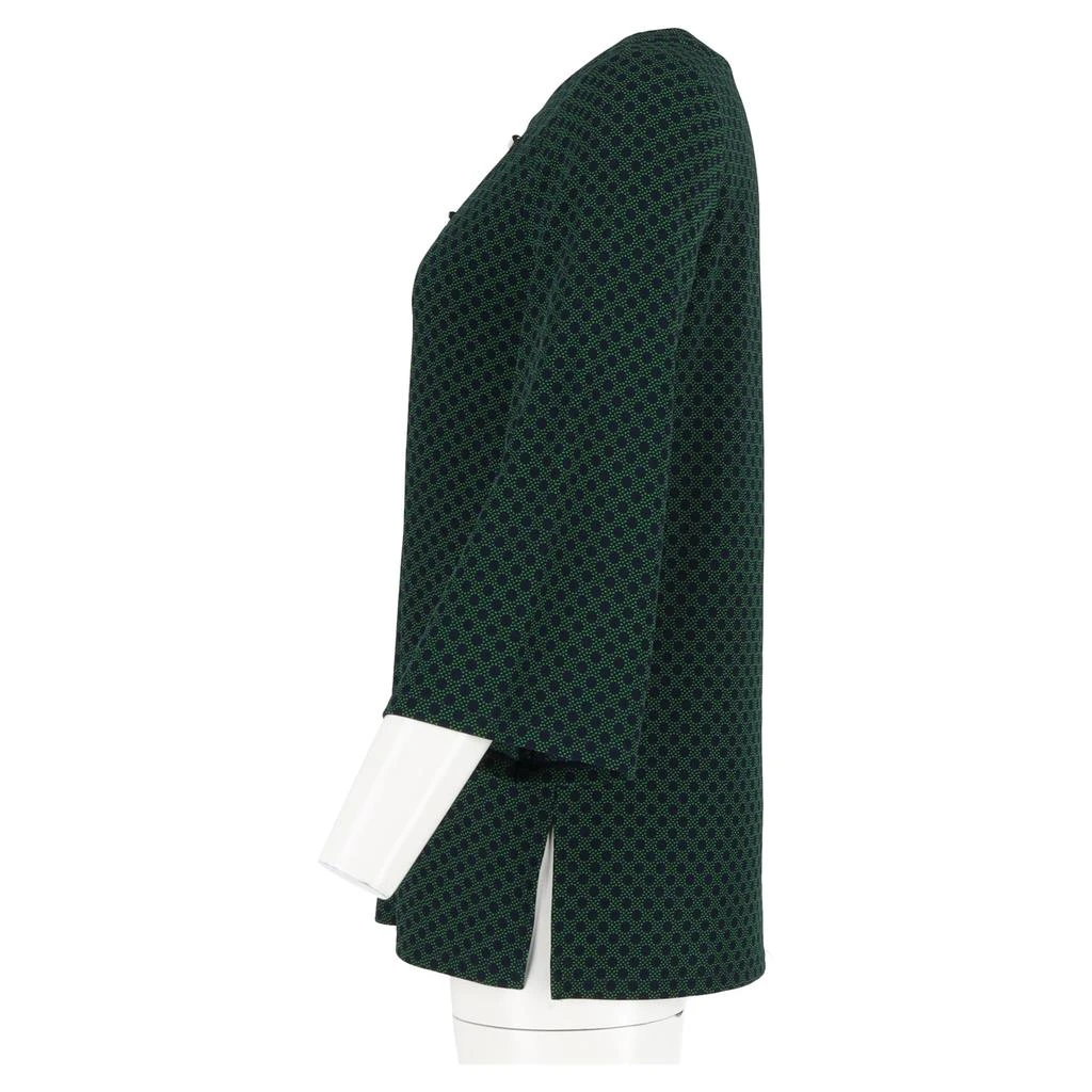 Michael Kors Polka Dot Print with Gold Embellishment Blouse in Green Polyester 5