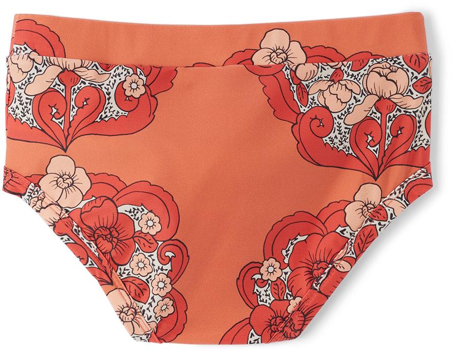 Mini Rodini Kids Red Flowers Swim Briefs