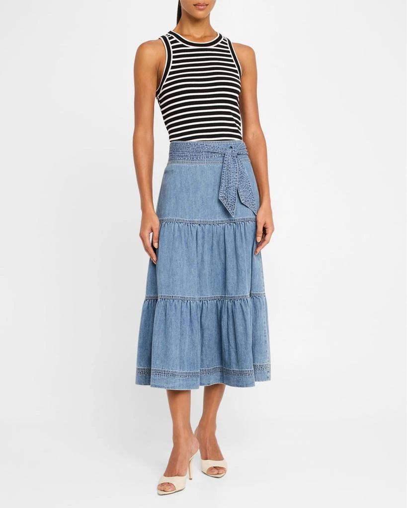 VERONICA BEARD Armida Tiered A-Line Skirt 2