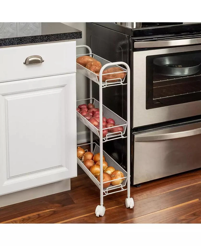Honey Can Do 3-Tier Mesh Narrow Rolling Storage Cart 6
