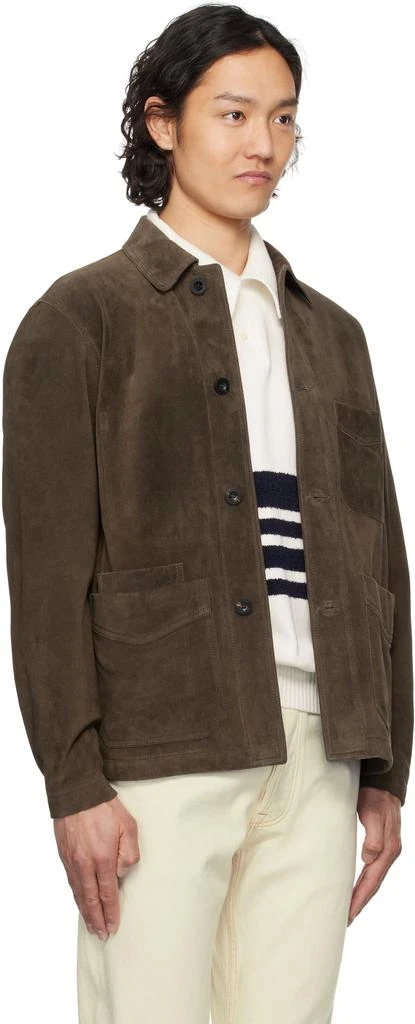Drake's Brown Heavyweight Five-Pocket Suede Chore Jacket 2