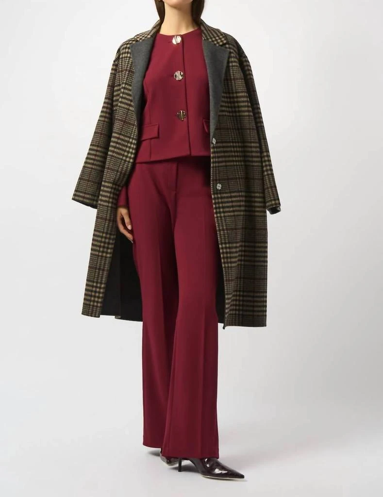 JOSEPH RIBKOFF Joseph Ribkoff - Plaid Long Overcoat