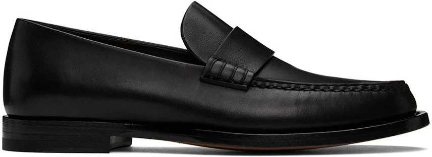 The Row Novus Black Leather Loafers The Row | Novus black leather moccasin | Savannahs main image 4