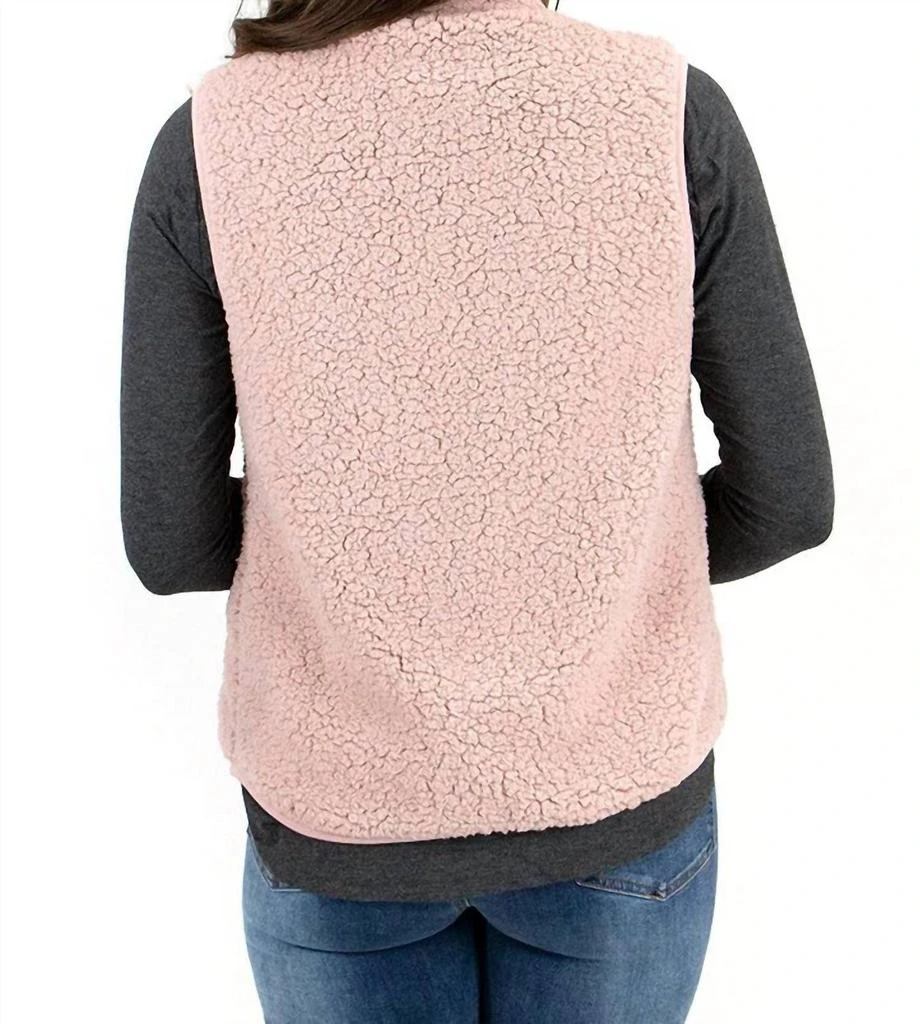 Grace and Lace Sherpa Vest In Blush 2