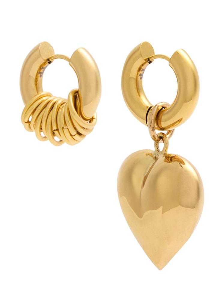 Timeless Pearly Mismatched 24kt gold-plated hoop earrings