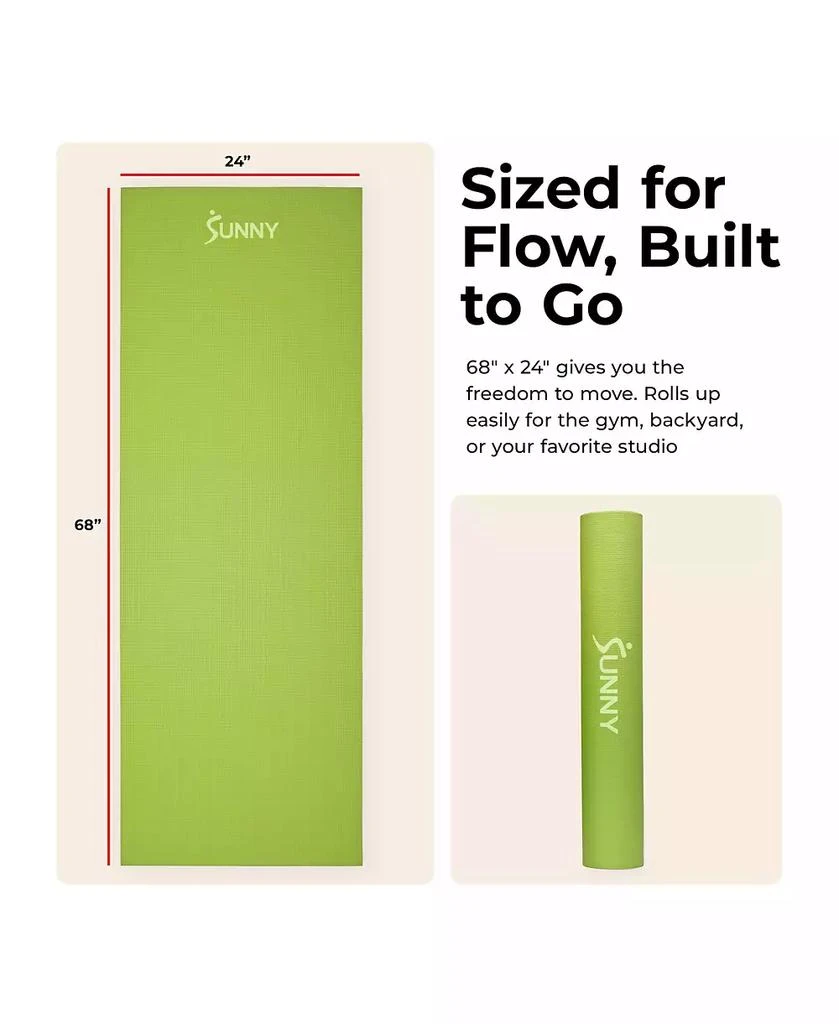 Sunny Health & Fitness Durable Tear-Resistant Yoga Mat, Green 4