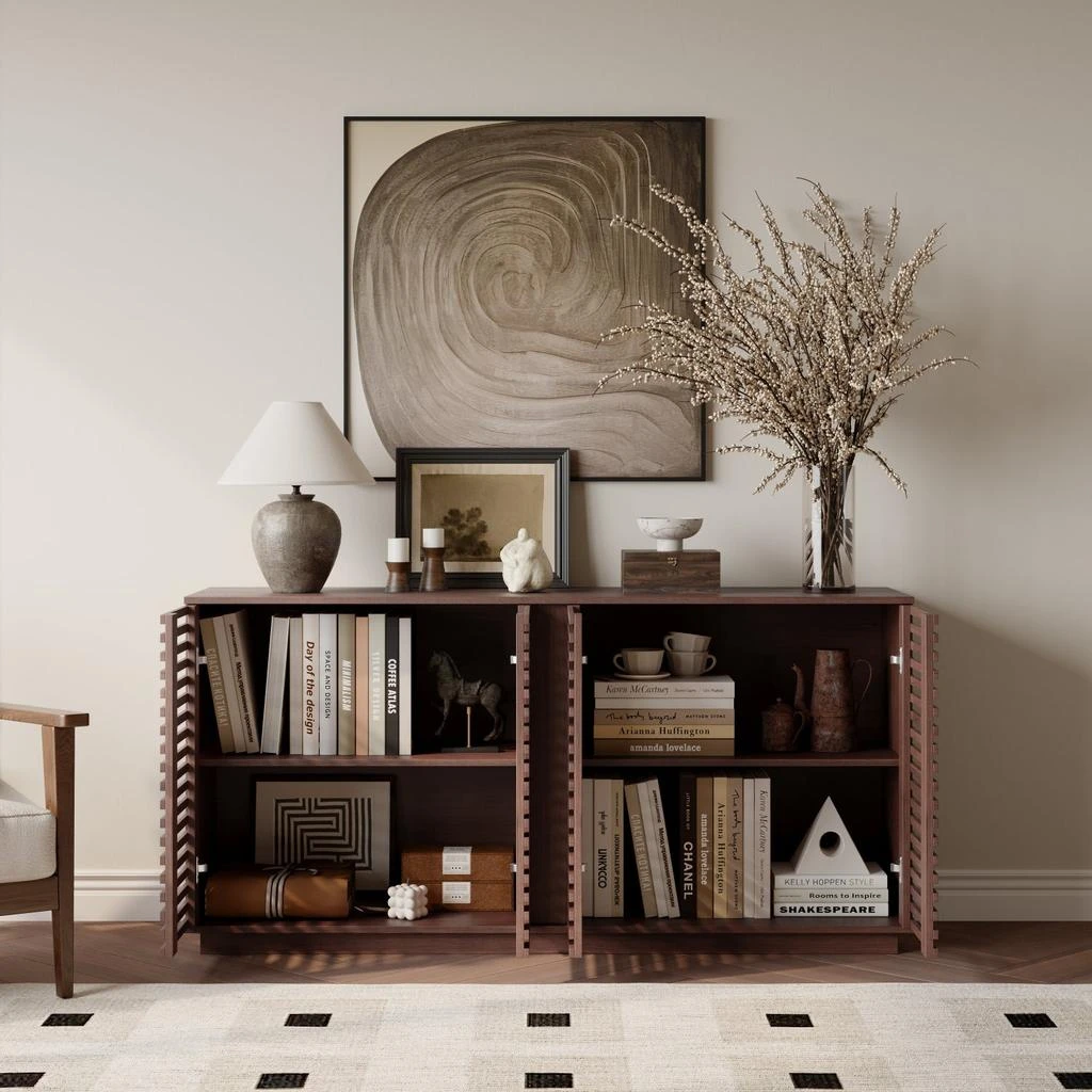 Streamdale Furniture Streamdale 59.92" Buffet Sideboard with Solid Wood Doors 5