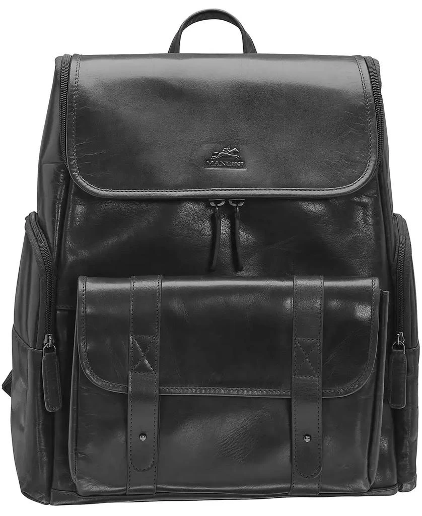 Mancini Leather Goods Men's Buffalo Backpack with Zippered Laptop, Tablet Compartment 1