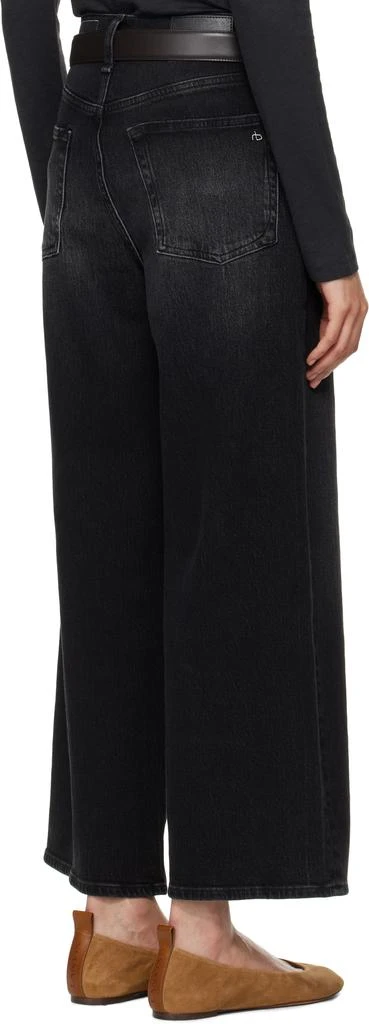 Rag & Bone Black 'The Andi' High-Rise Ankle Wide Leg Jeans 3