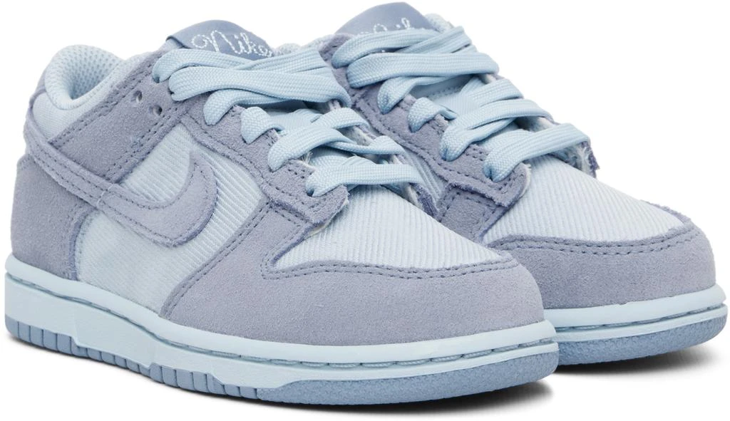 NIKE Little Kids Blue Dunk Low SE Sneakers 4