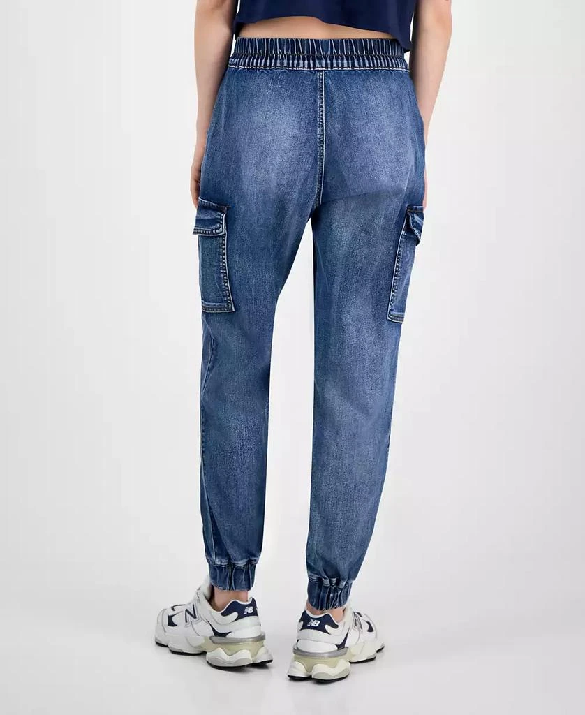 Almost Famous Juniors' Mid Rise Two Button Fly Cargo Jogger Jeans 3