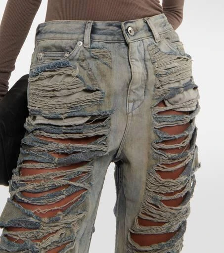 Rick Owens DRKSHDW distressed low-rise jeans 4