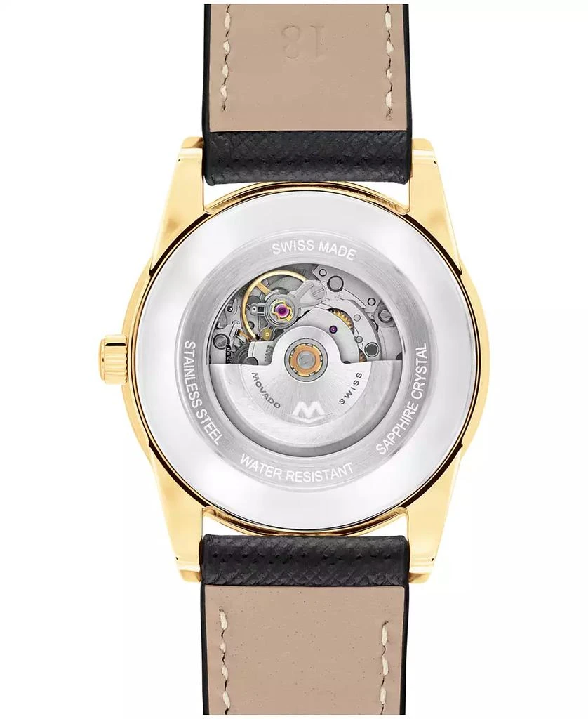 Movado Women's Museum Classic Swiss Automatic Black Leather Watch, 33mm 3