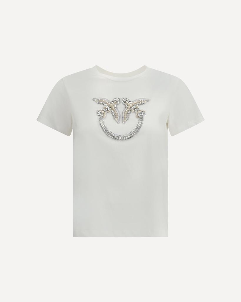 PINKO Quentin t-shirt with love birds embroidery - T-Shirts
