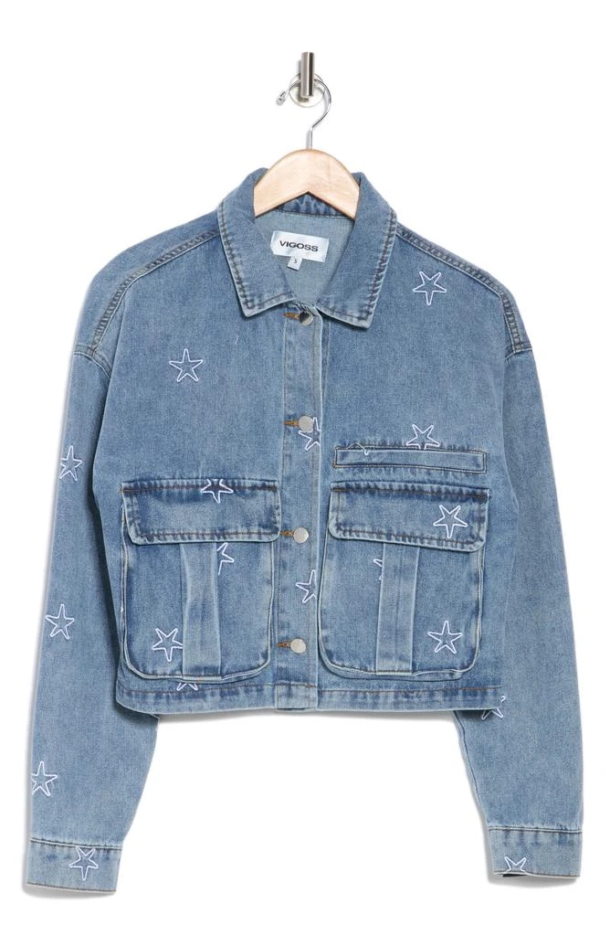 VIGOSS Star Embroidered Denim Jacket 3