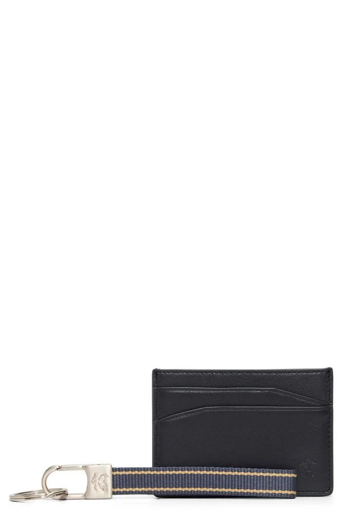 Brooks Brothers Leather Card Case 
Key Chain Gift Set
