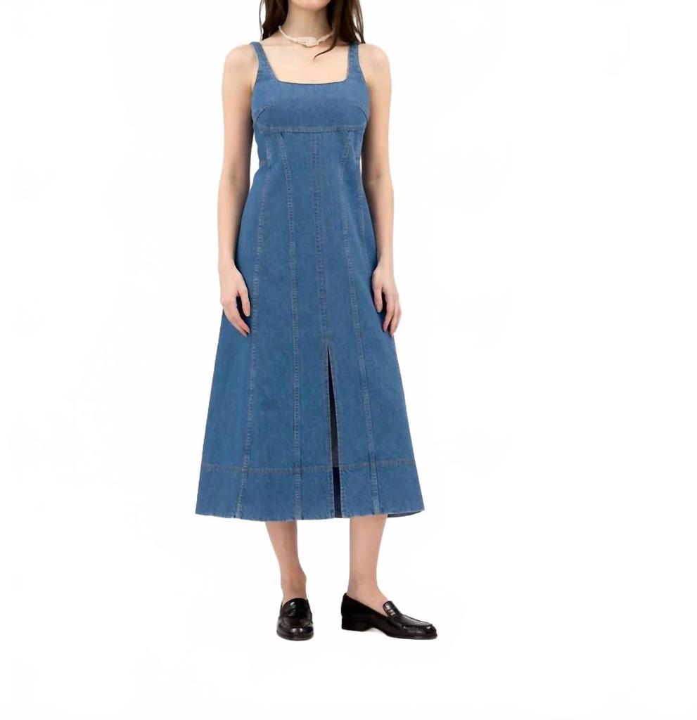 Tanya Taylor Felicity Dress In Med Indigo
