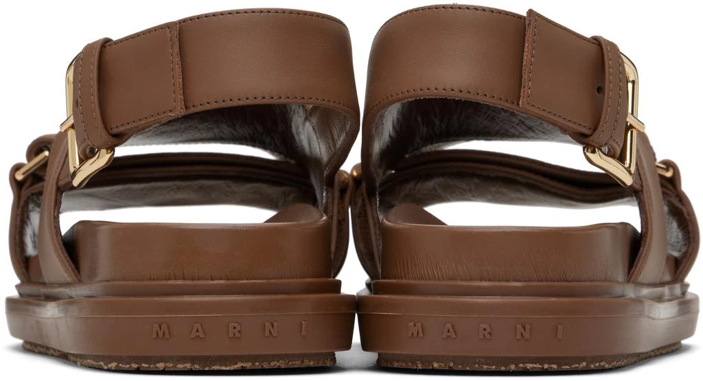 Marni Brown Leather Fussbett Sandals 2