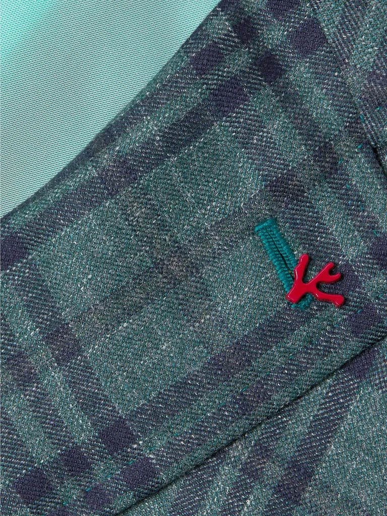 Isaia Check Wool-Blend Two-Button Blazer 6