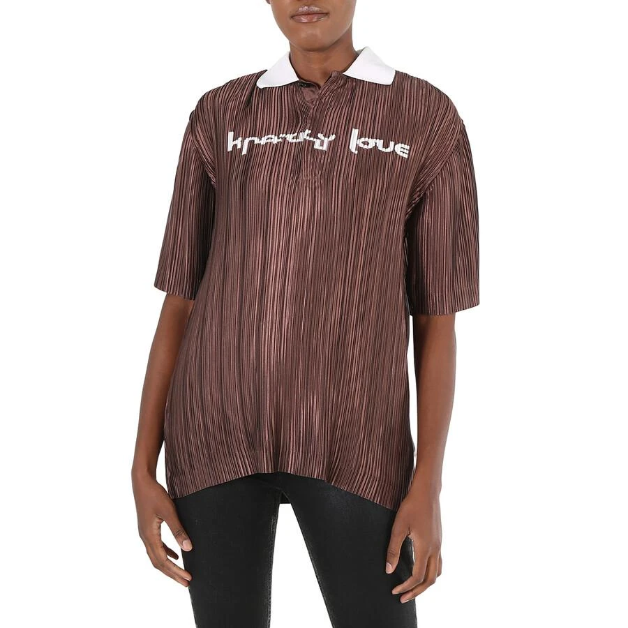 Burberry Krazy Love Print Pleated Polo Shirt