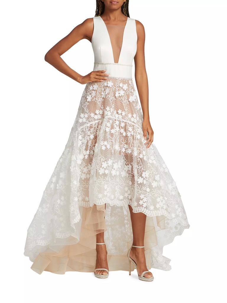 BRONX AND BANCO Fiona High-Low Lace Gown