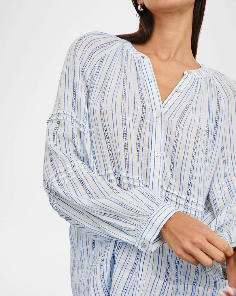 Rails Frances Button-Front Linen Blouse 5