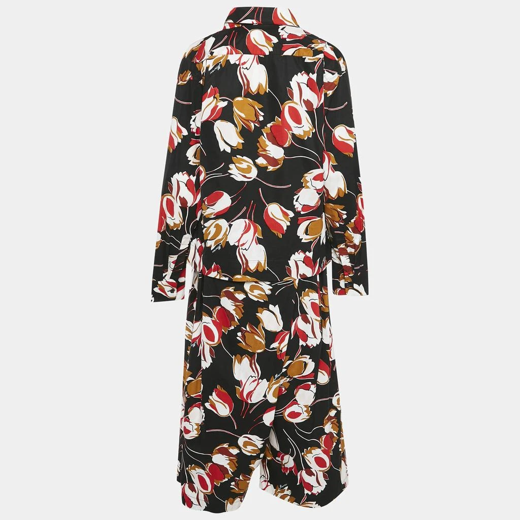 Marni Marni Black/Red Floral Print Cotton Blouse and Pants Set M 2