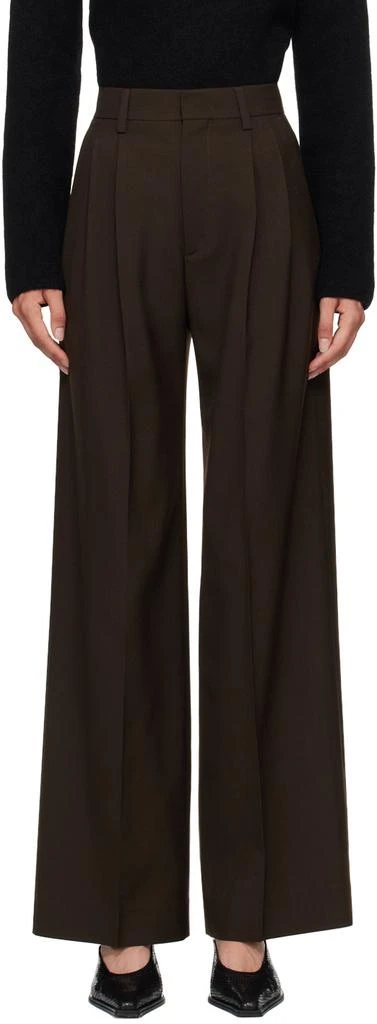 FILIPPA K Brown Darcey Wool Trousers 1