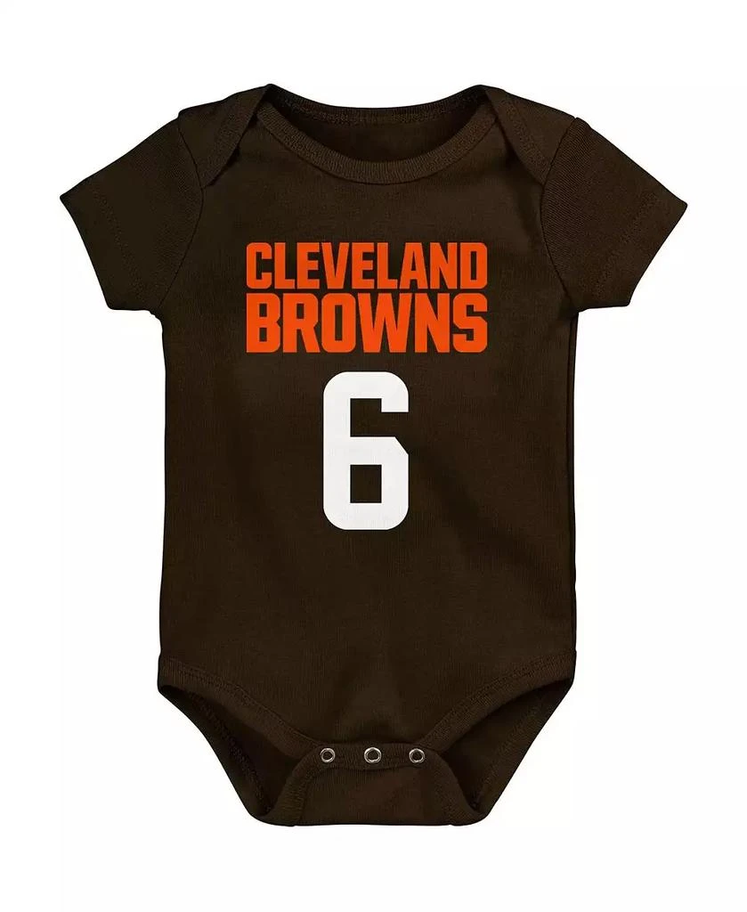 Outerstuff Newborn & Infant Boys and Girls Baker Mayfield Brown Cleveland Browns Mainliner Player Name and Number Bodysuit 2