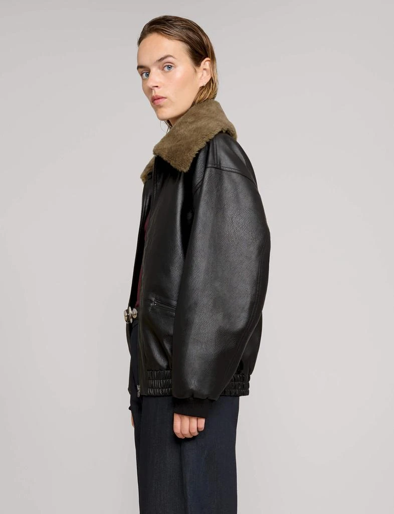 Pixie Market Fur Collar Leather Bomber jacket 2