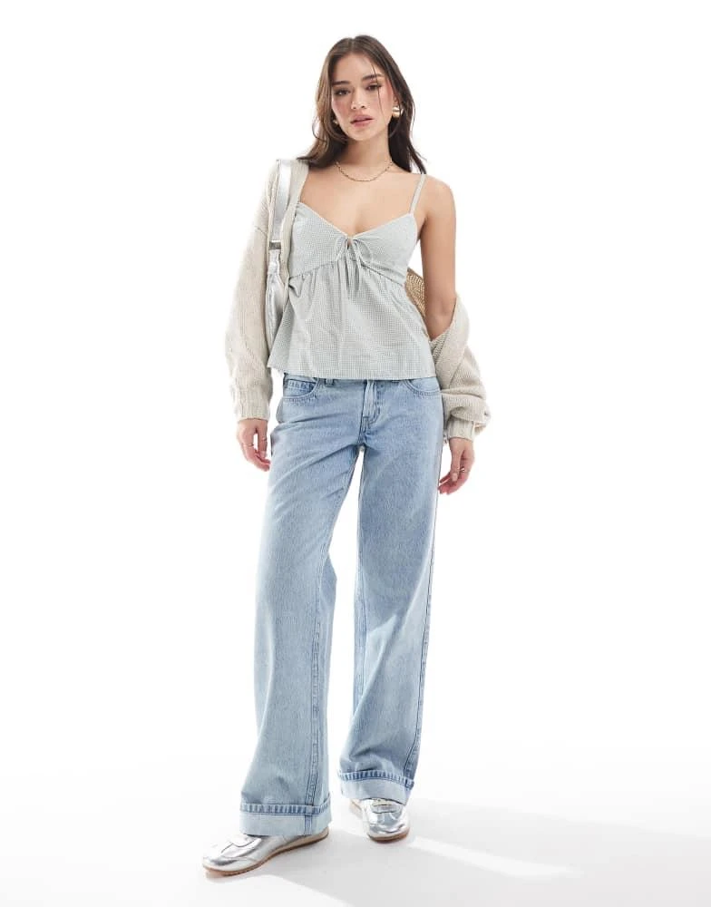 HOLLISTER Hollister low rise baggy jean in light distressed wash
