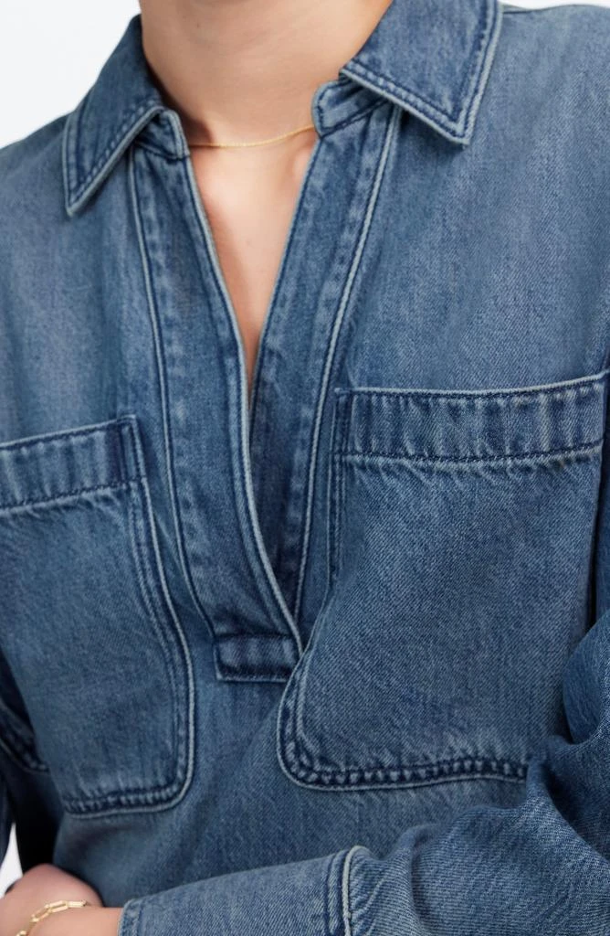 Madewell Airy Denim Edition Popover Minidress 4