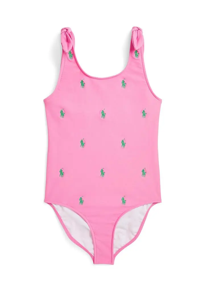 Ralph Lauren Girls 7-16 Polo Pony One Piece Swimsuit