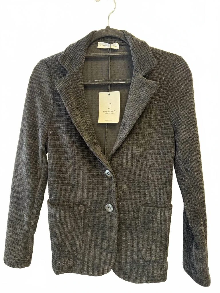 Femme Fatale Women
s Single-Breasted Check Blazer In Jet Black