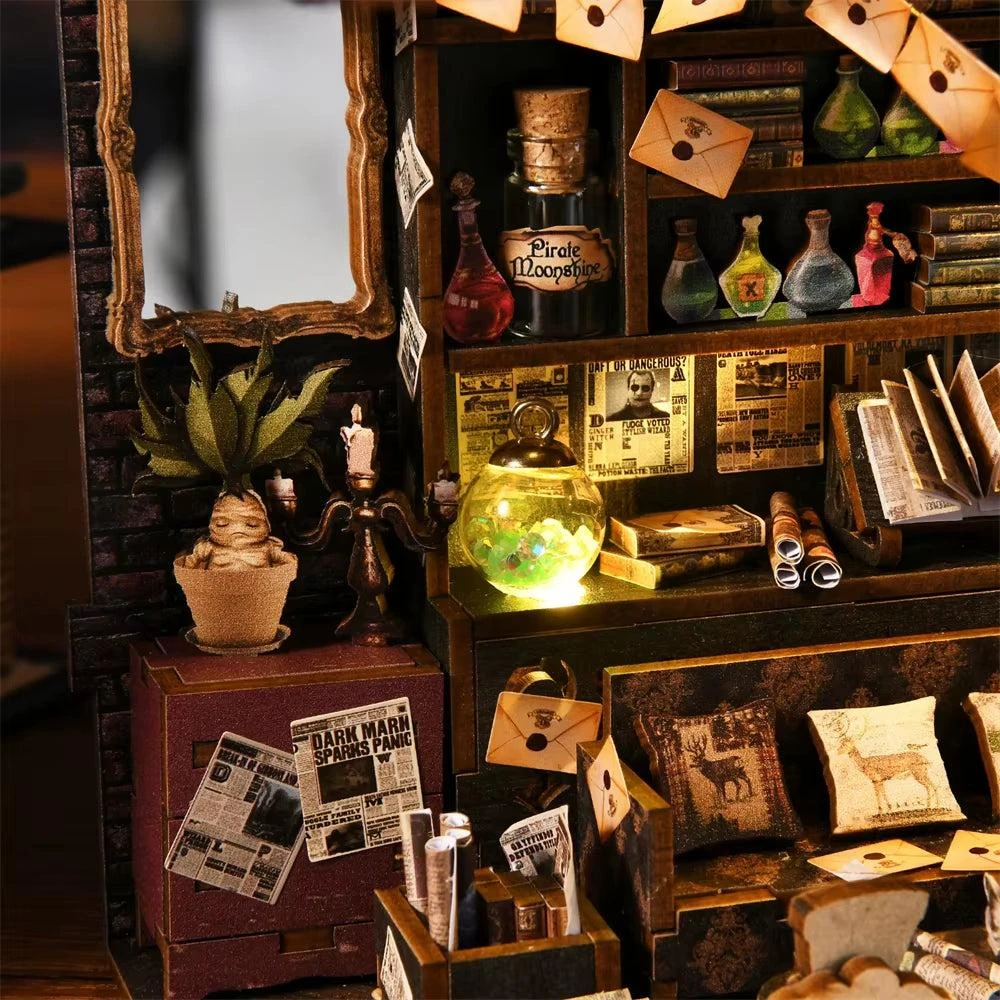 ASLOWSNAIL House DIY Wooden Puzzle Bookshelf Insert - Book Nook Kit for Dollhouse Model and Home Decoration Gifts -F1-Ch02 6