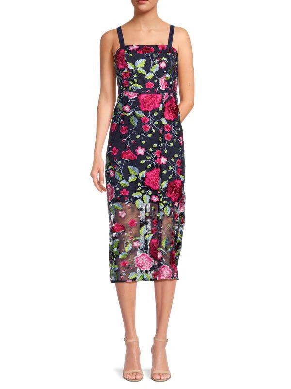 Sam Edelman Floral Embroidered Midi Dress 1