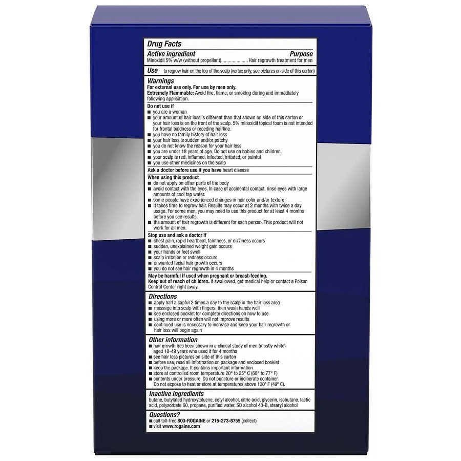 Rogaine 5% Minoxidil Foam for Hair Regrowth, Topical Treatment Unscented 2
