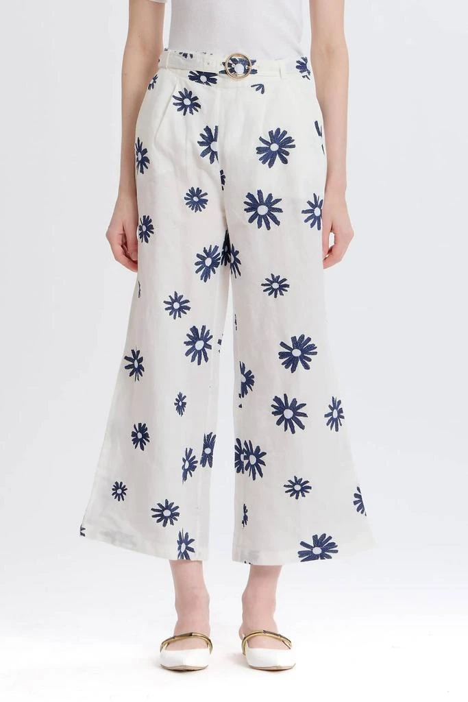 Something Navy Something Navy - Embroidered Wide Leg Pants 1