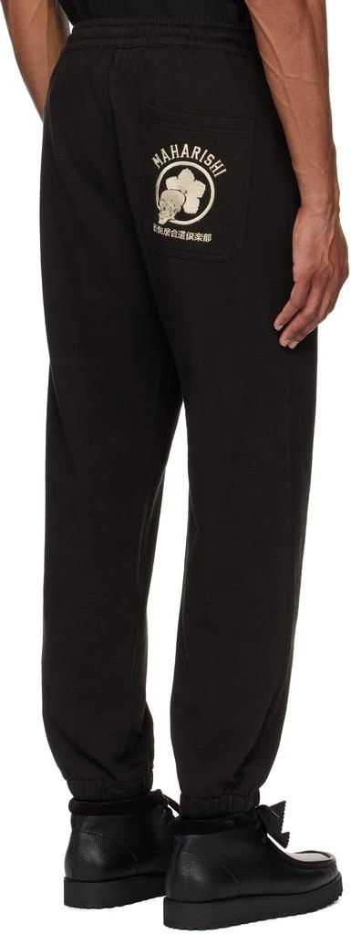 MAHARISHI Black Nishigawa Iaido Club Edition Kamon Embroidered Sweatpants 3