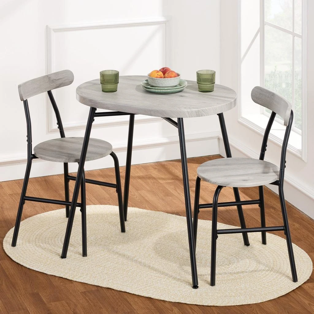 Best Choice Products 3-Piece Modern Oval Dining Table Set, Small Kitchen Dinette w/ 2 Chairs 1